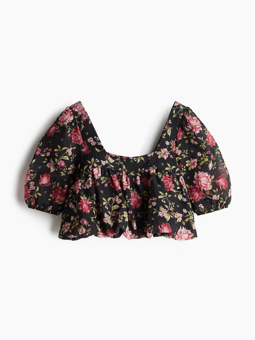 H&M Crop top bubble hem blouse